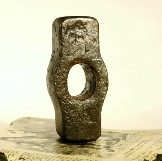antique sledge hammer - wrought iron blacksmith handmade - marked