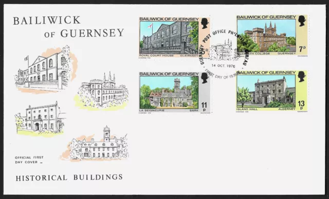 GUERNSEY 1976 CHRISTMAS UNADDRESSED FDC with PB GUERNSEY P/MK