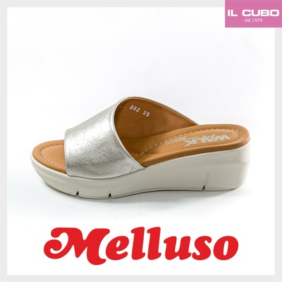 Melluso SANDALO SCALZATO DONNA PELLE COLORE CIELO MELLUSO H 7 CM SUMMER 2022 