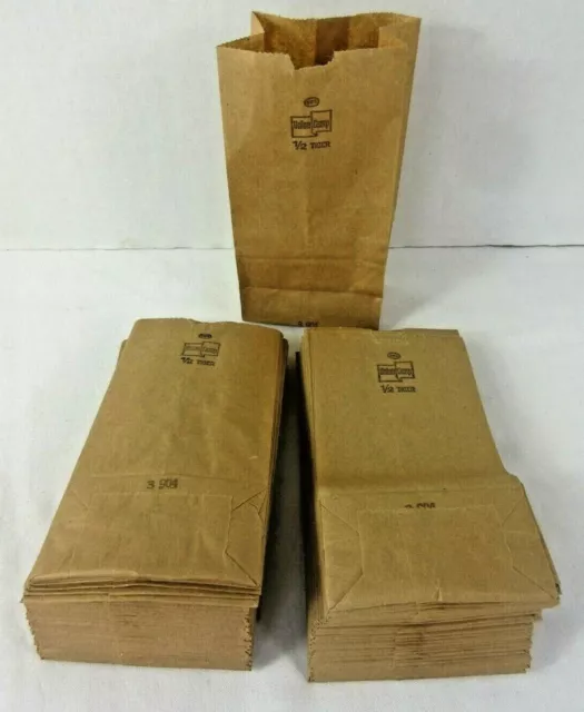 Lot of 100 Union Camp 1/2 Tiger Kraft Paper Gift Bag 3" x 5.75" x 1 3/4" USA