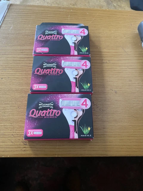 Wilkinson Sword Quattro Lame di Rasoio Donna Confezione da 3 X Nuove Sigillate Spedizione Rapida