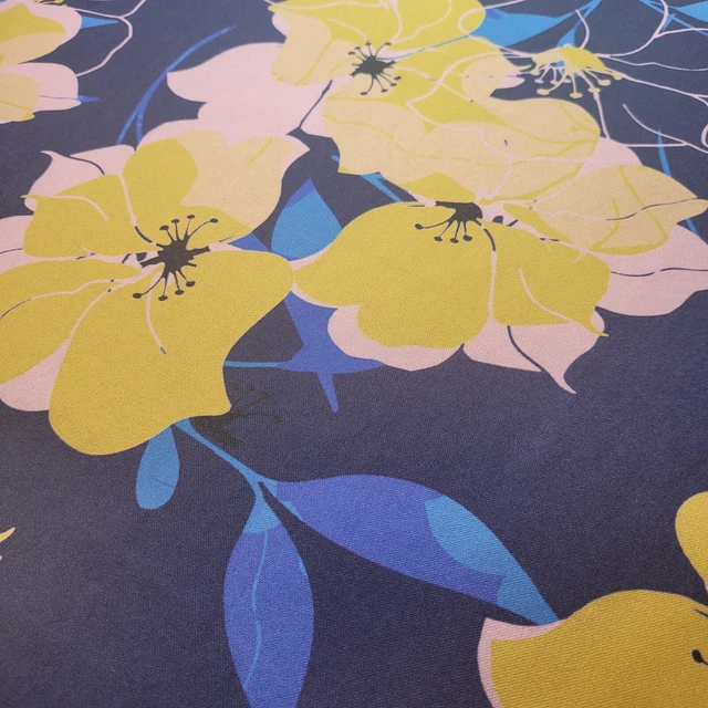 Floral Scuba Crepe Material Spandex Jersey Elástico Tejido 147cm Por Metros