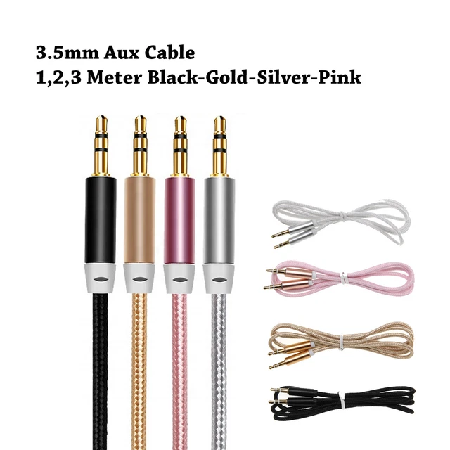 Aux Cable Male To Male 3.5mm Audio Lead Jack To Jack For Car PC Phone Stereo