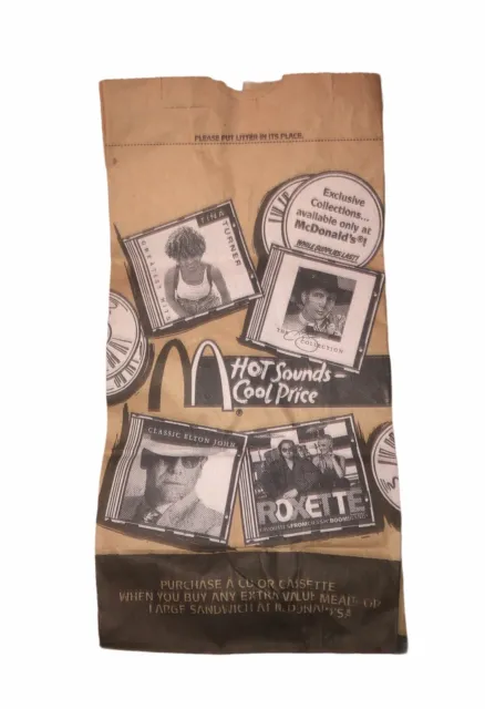 Mcdonalds “Hot Sounds, Cool Price” Vintage 1994 Brown Paper Bag Rare