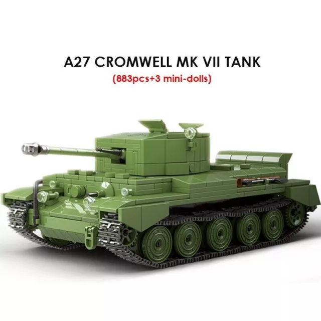 Building Blocks MOC Military WW2 Cromwell A27 MK VII Tank Bricks Model Kids Toys