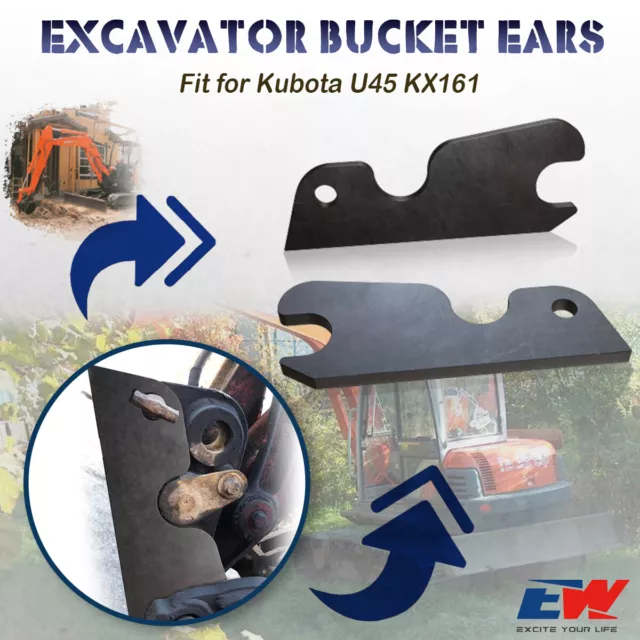 Excavator Quick Attach Bucket Ears Attachment For Kubota U45 KX161 3/4" thick