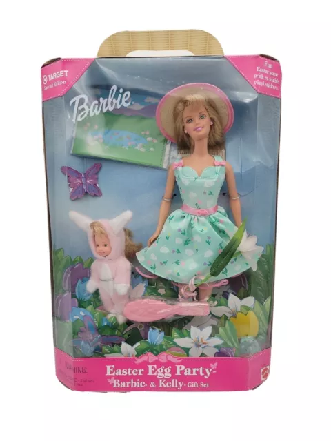 1999 Easter Egg Party Barbie & Kelly Gift Set Target Special Edition NIB Mattel