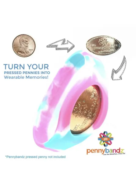 Pennybandz® Pressed Penny Holding Souvenir Wristband for Elongated Coins - Youth