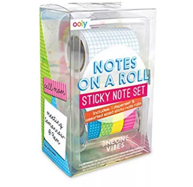 Ooly Notes On A Roll Sticky Notes Set - Neon Vibes NEW 
