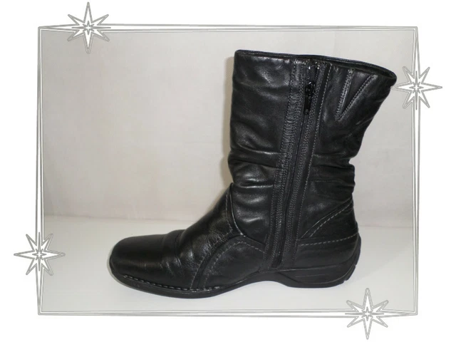 Bottines Fantaisies en Cuir Souple Noir Fourrées K by Clarks Pointure 7 - 41 Fr 3
