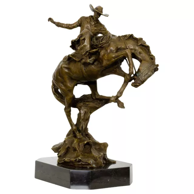 Bronzeskulptur Figur Rodeo Reiter nach Frederic Remington Cowboy Replik Kopie 3