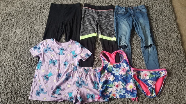 Bundle of Girls Clothes Age 8-9 Years (7 items) Jeans, Bikini, Sports Leggings