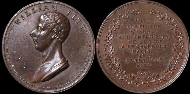 GREAT BRITAIN 1799 William Pitt 1st Lord of the Treasury medal. Eimer-912.