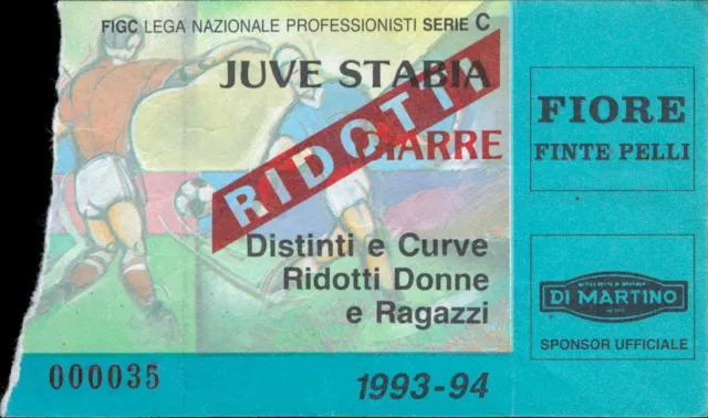 bl79 biglietto calcio ticket juve stabia - giarre 1993-94