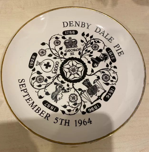 Denby Dale Pie Commemorative Ceramic Plate 1964