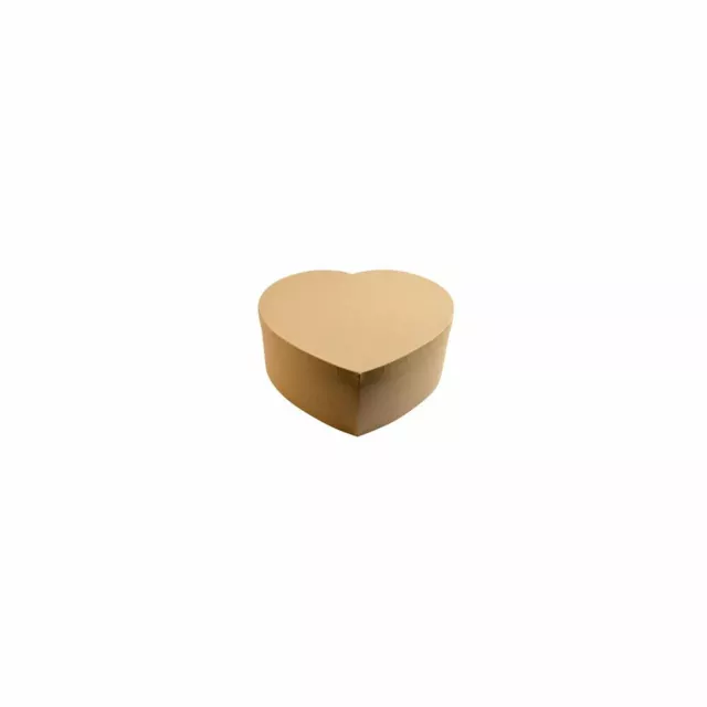 Scatola a cuore in cartone avana cm 5 x 5,5 da decorare