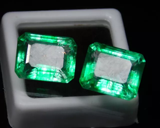 Certified Natural Green Colombian Emerald 17.80 CT Emerald Cut Loose Gemstone