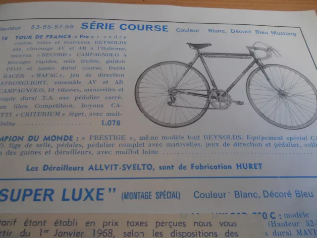 catalogue - dépliant - pub - vélo - cycle Mustang ( réf 9 ) 2