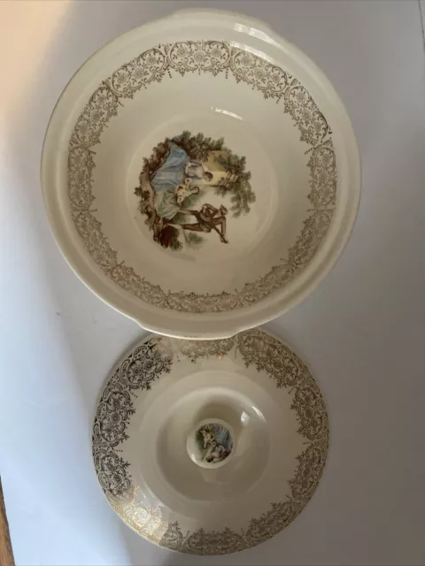 American Limoges Royal China Minuet Covered Vegetable Bowl Grannycore 3