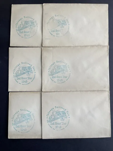 Chicago Railroad Fair Lot of 6 Covers 2nd Great Year 1949 100 Years Of Progress