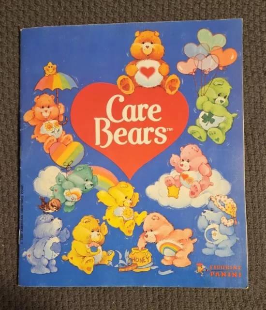 CARE BEARS PANINI 1985 STICKER BOOK WITH 195 of 216 STICKERS INCLUDED