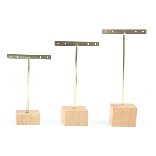 Espositore per Gioielli con Barra a T in Legno, Supporto per