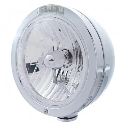United Pacific 31744 Headlight   Rh/Lh, 7", Round, Polished Housing, Crystal H4