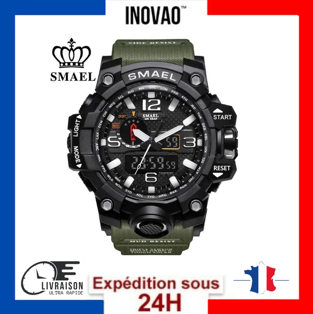 Montre Militaire Homme Sanda Analogique-digitale LED - étanche 50m - Neuve Avec étiquettes