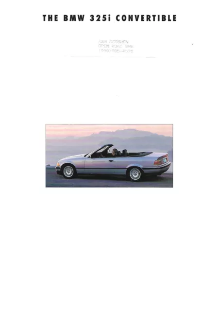 Auto Brochure - BMW - 325i Convertible  - c1993 (A1482)