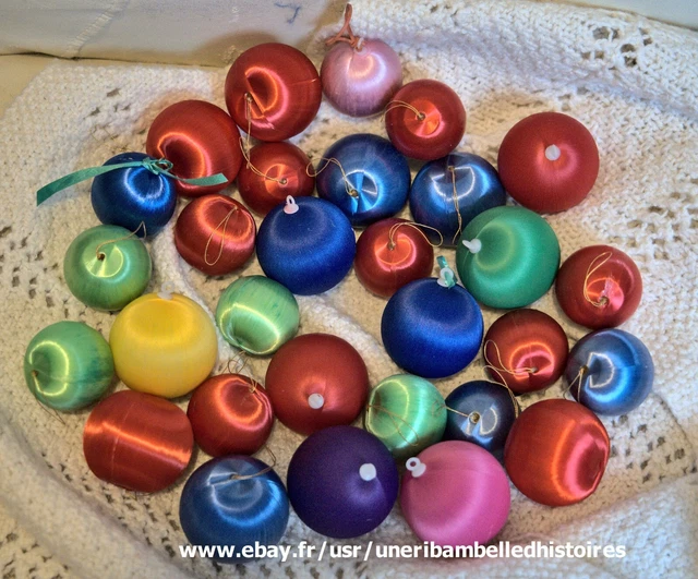 Lot De Boules De Noël Anciennes - Décorations Vintage Pour Sapin (état Correct)