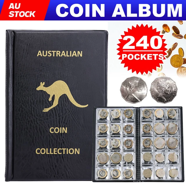 240 Coins Coin Album Australian Coin Collection Folder Storage Book Holds 2023