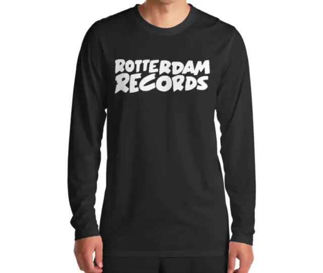 T-shirt da uomo nera a maniche lunghe Rotterdam Records Gabber Techno