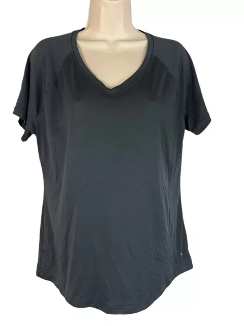 Women's Grey Loose Size XL(16-18) V-neck Athletic T-Shirt by Danskin  EUC