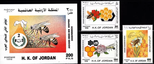 JORDAN 1998 2nd ARAB BEEKEEPERS CONFERENCESET & SOUVENIR SHEETS MNH