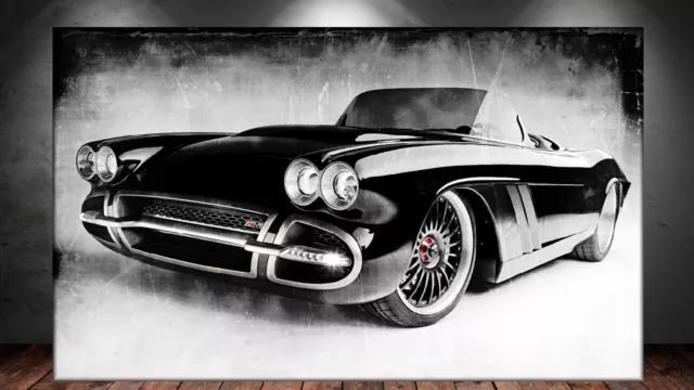 Leinwand Bild Er Xxl Pop Art Chevrolet Corvette Oldtimer Abstrakt Wand Poster