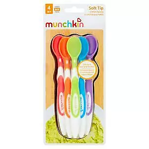 Munchkin 6 weiche Spitze Säuglingslöffel 4 Monate + mehrfarbig bester Preis kostenlose P&P UK