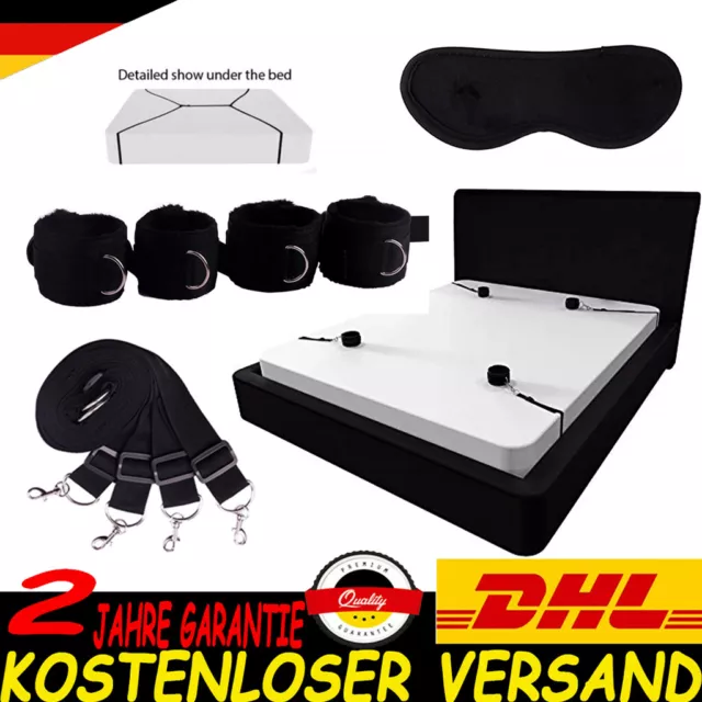 BDSM Fesseln Set Bondage Hand Fuß Fessel Bett Fesselset Handfesseln Fußfesseln.