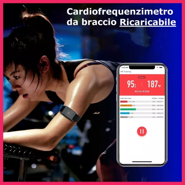 Fascia Cardio per Garmin Bluetooth Ant Bryton Polar Cardiofrequenzimetro Braccio