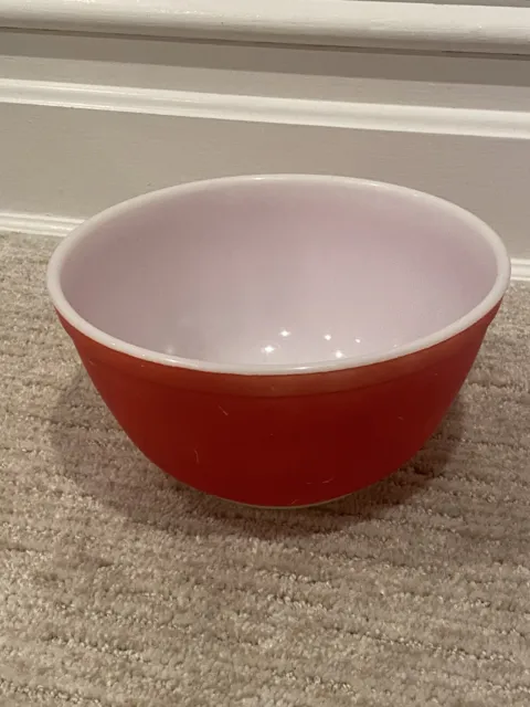 Vintage Pyrex Bowl 1 1/2 Qt 402 Primary Color RED Made In USA