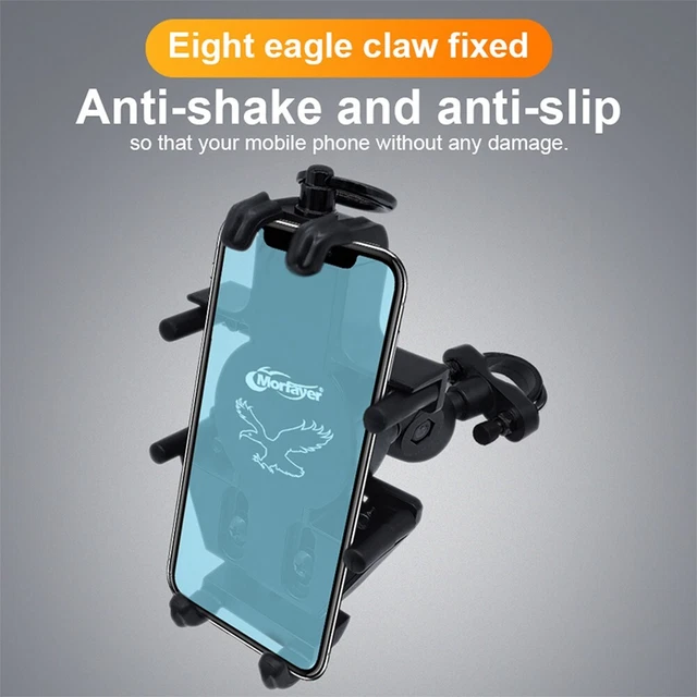 15W Aluminum Motorcycle Wireless Phone Charger Handlebar Holder USB Charging Bra