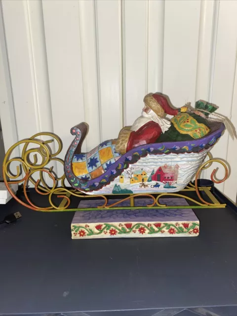 Jim Shore "Delivering Joy" Santa in Sleigh, 2004 Heartwood Creek 117719T Enesco