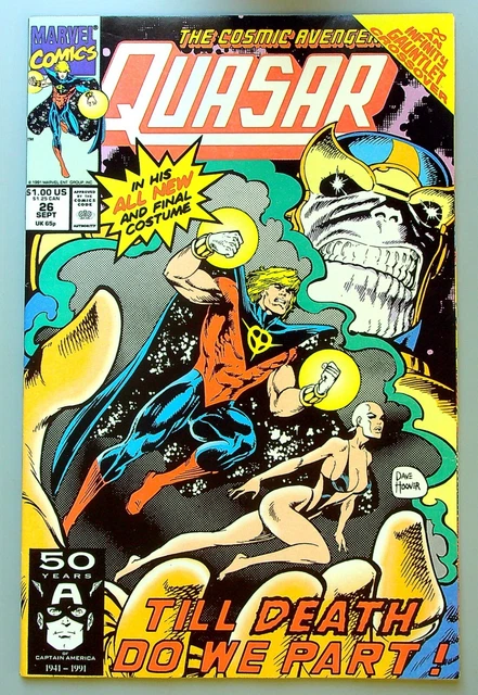 Quasar #26 ~ MARVEL 1991 ~ THANOS - 1st Mourners VF/NM