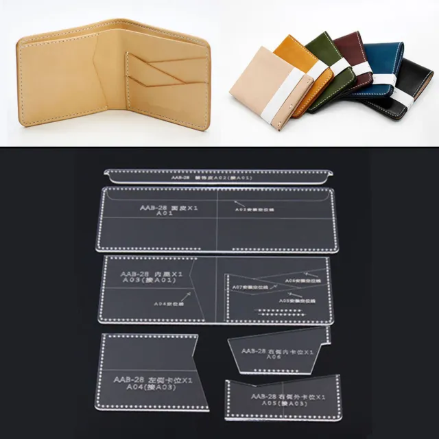 Leather Craft Clear Acrylic  Wallet Bag Mould Pattern Stencil Template