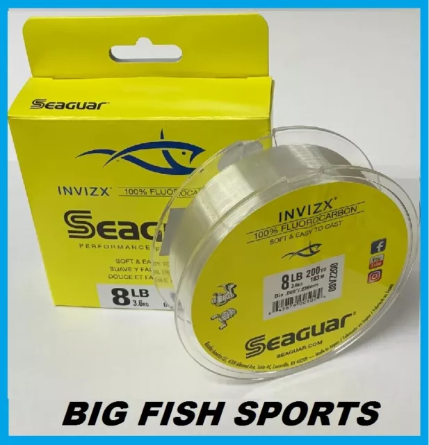 SEAGUAR INVIZX 100% Fluorocarbon Line 8lb/200yd 8 VZ 200 FREE USA SHIPPING!