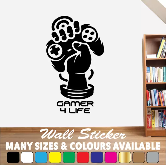 Gamer 4 Life Wall Art Sticker Decal Eat Sleep Game Gaming Boys Bedroom PS X Box