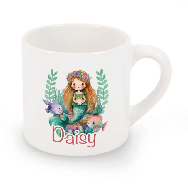 Taza personalizada para niños sirena, elección de taza de cerámica o taza irrompible
