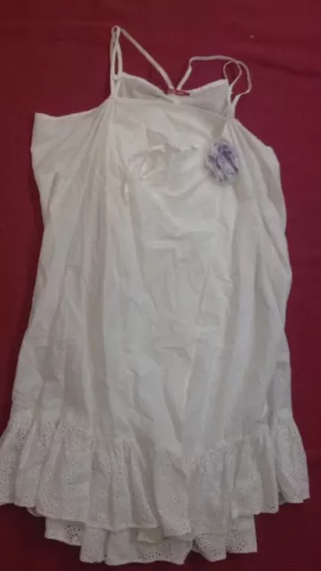 LIU JO - vestito bianco con spilla viola - con spallini - taglia 14 anni - USATO