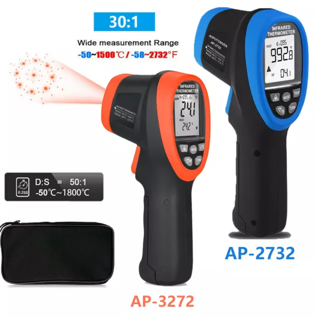 Infrarot Thermometer Pyrometer Laser Temperaturmesser Distanz 30:1 -50~1500℃ DE