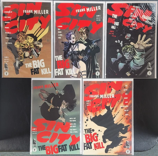 Sin City The Big Fat Kill #1-5 Dark Horse Comics 1994 Complete Set! VF-NM+!