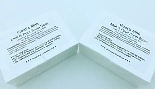 2 libras de leche de cabra derretida y para jabón base sin aceite de palma SLS/SLESN, sin propileno...